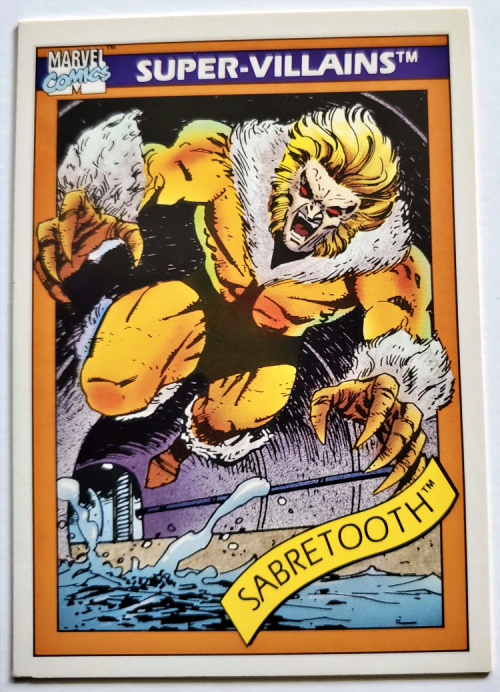 Marvel 1990 Super-Villains Impel Marketing Comic Cards Singles - M-S, Sabretooth #57