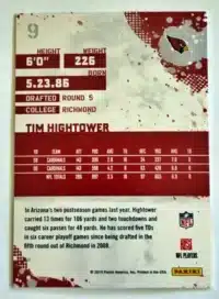 Tim Hightower Score 2010 #9 Arizona Cardinals Back