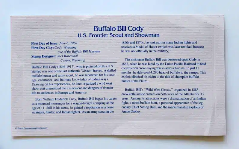 buffalo-bill-cody-frankllin-mint-information-card buffalo bill cody information card