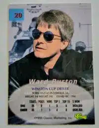 Ward Burton Silver 96 Classic 1996 #20 Back