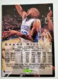 Grant Hill Classic Gold 4 Sport 1994 Back