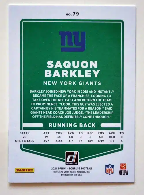 Saquon Barkley New York Giants NFL Singles Back