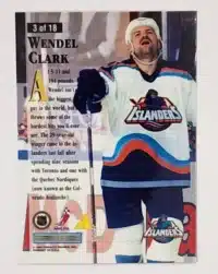 Wendel Clark Pinnacle Zenith Edition 1995-96 NHL Card #2 New York Islanders Back