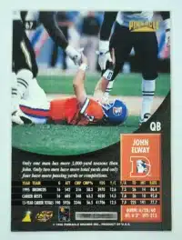 John Elway Pinnacle 1996 #67 Denver Broncos Back