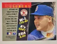 Roger Clemens 1995 Sportsflix Card #51 Back