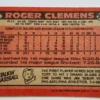 Roger Clemens Topps 1986 Card #661 Back