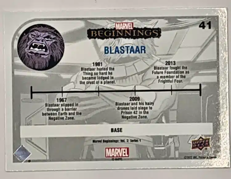 blastaar-marvel-beginnings-upper-deck-2022-41-back Blastaar Marvel Beginnings Upper Deck 2022 Vol. 2 Series 1 Back