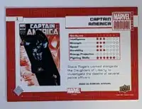 Captain America Marvel Annual 2020-21 Upper Deck Card #1 Back