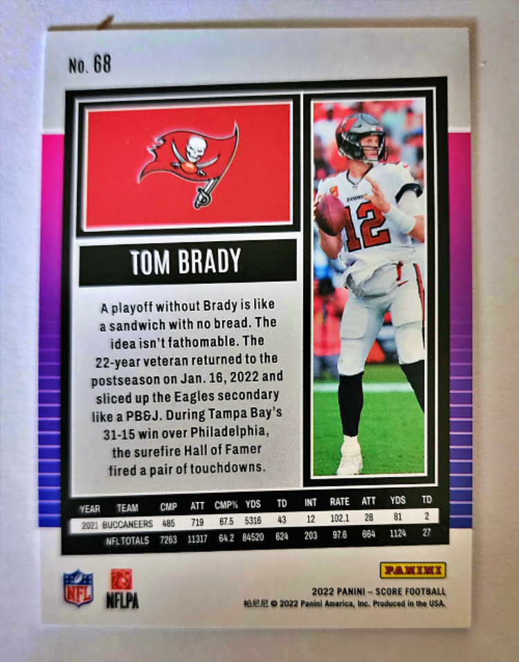 Tom Brady Score 2022 #68 Back