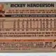 Rickey Henderson Topps 1983 Card #180 back