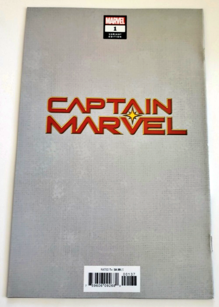 Captain Marvel Marvel Comic Issue #1 "Re-Entry" January 2021 Back