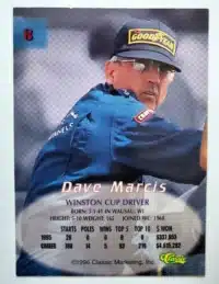Dave Maris Classic 1996 Card #8 back