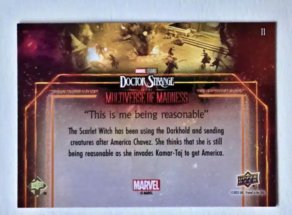 Doctor Strange Card 10 Upper Deck 2023 Universe of Madness Back