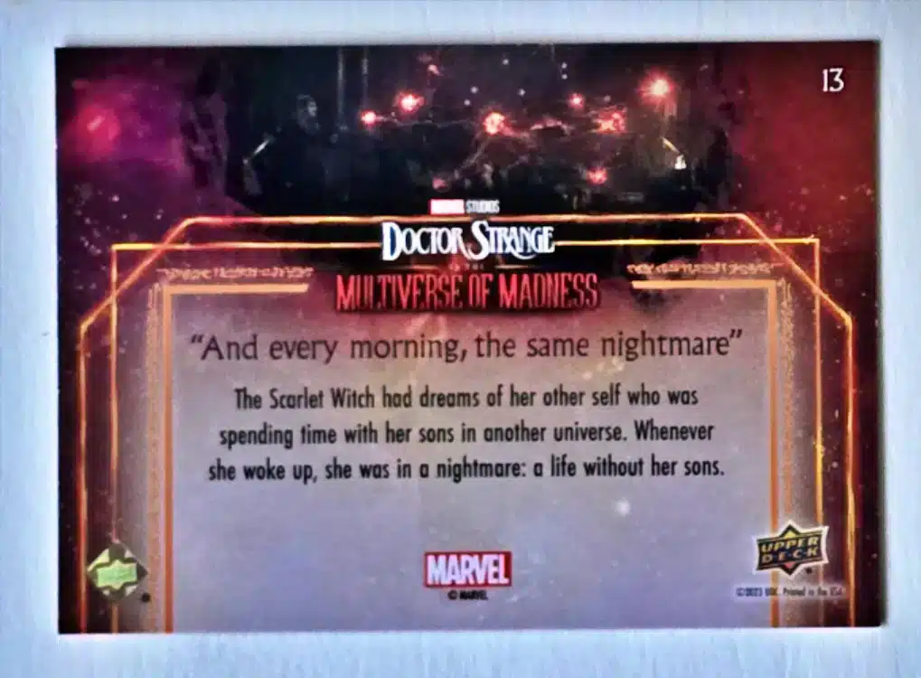 Doctor Strange Card 13 Upper Deck 2023 Universe of Madness Back