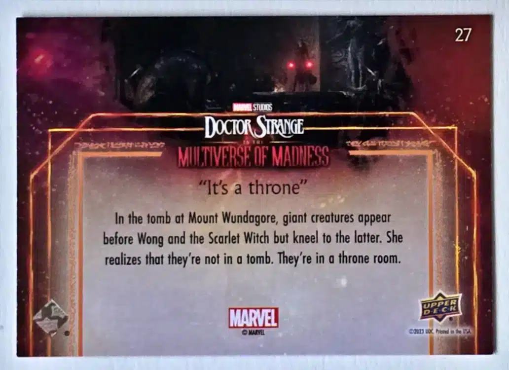 Doctor Strange Card 27 Upper Deck 2023 Universe of Madness Back