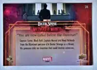 Doctor Strange Card 28 Upper Deck 2023 Universe of Madness Back