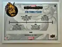 Fin Fang Foom Marvel Beginnings Upper Deck 2022 #3 Back