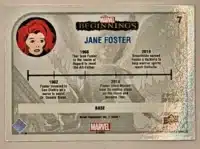 Jane Foster Marvel Beginnings Upper Deck 2022 #7 Back
