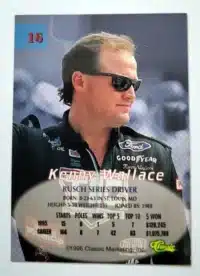 Kenny Wallace Classic 1996 Card #16 back
