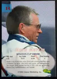 Mark Martin Classic 1996 Card #14 back