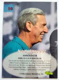 Ned Jarrett Classic 1996 Card #10 back