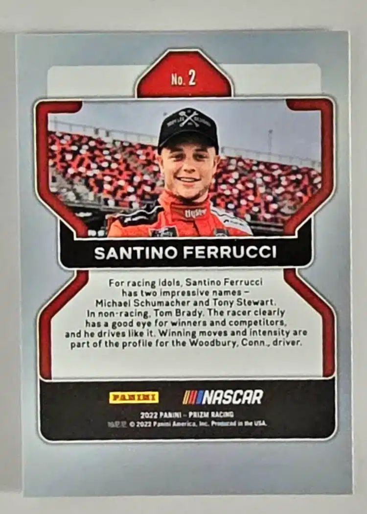 Santino Ferrucci Panini 2022 Prizm Racing Card #2 Back