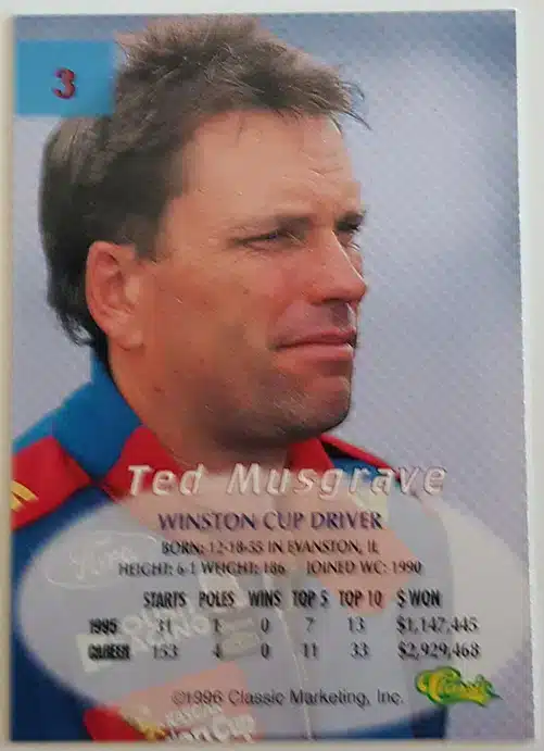Ted Musgrave Classic 1996 Card #3 Back
