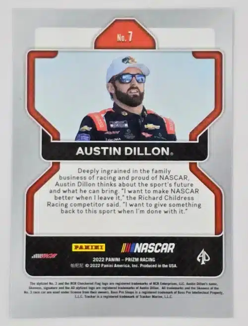 Austin Hill Panini 2022 Card #7 Back