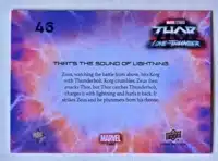 Love and Thunder Card 46 Upper Deck 2023 Back