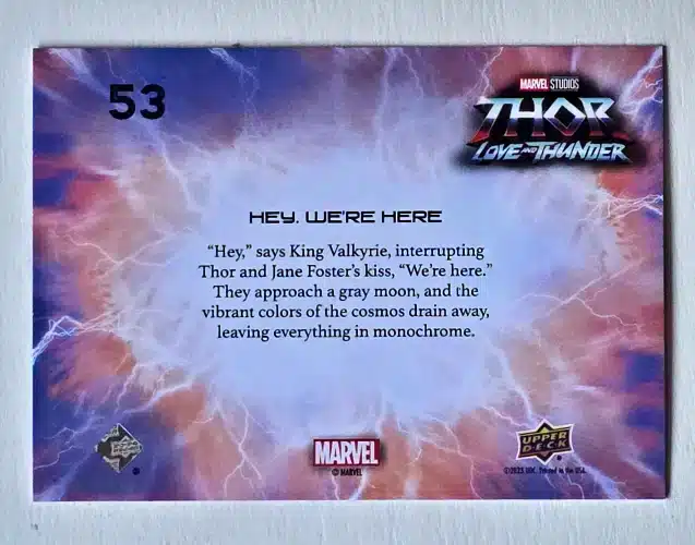 Love and Thunder Card #53 Upper Deck 2023 back