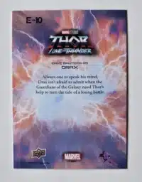 Love and-Thunder Dave Bautista Card# E-10 Back