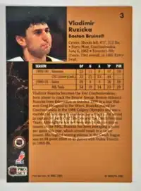 Vladimir Ruzicka Parkhurst 1991 Card #3 Back