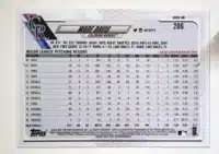 Wade Davis Topps 2021 Card #206 back