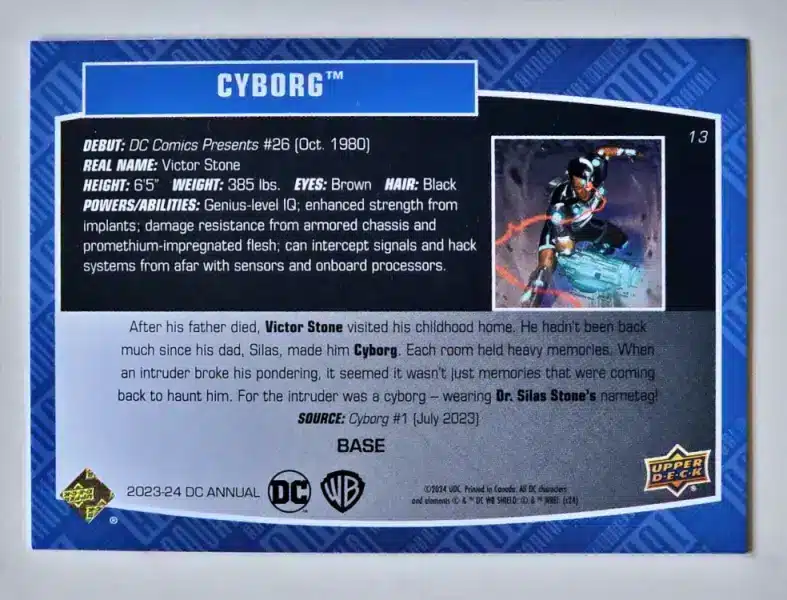 Cyborg Upper Deck 2023-24 #13 back