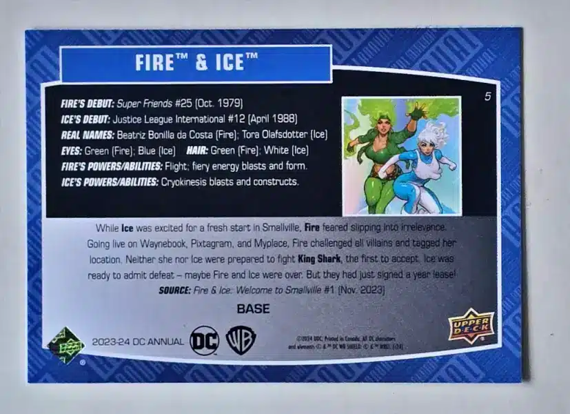 Fire Ice Upper Deck 2023-24 #5 Back