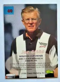 Joe Gibbs Classic 1996 Card #40 Back