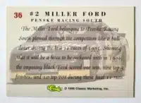 2 Miller Ford Classic 1996 Card #36 Back