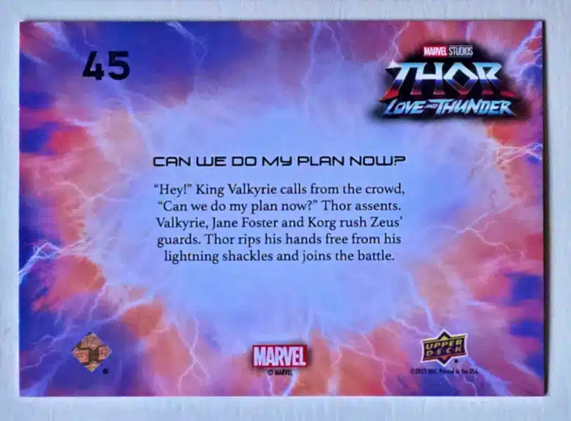 Love and Thunder Card #45 Upper Deck 2023 back