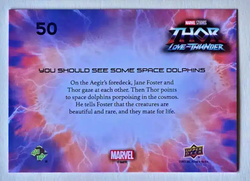 Love and Thunder Card #50 Upper Deck 2023 back