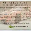 21 Citgo Ford Classic 1996 Card #35 Back