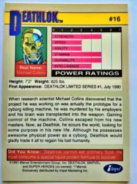 Deathlok Impel Marketing 1991 #16 Back