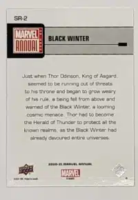 Marvel Annual Star Rookies 2020-21 Black Winter-SR-2 Back