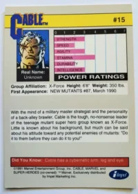 Cable Impel Marketing 1991 #15 Back