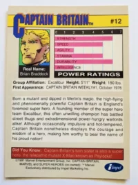Captain Britain Impel Marketing 1991 #12 Back