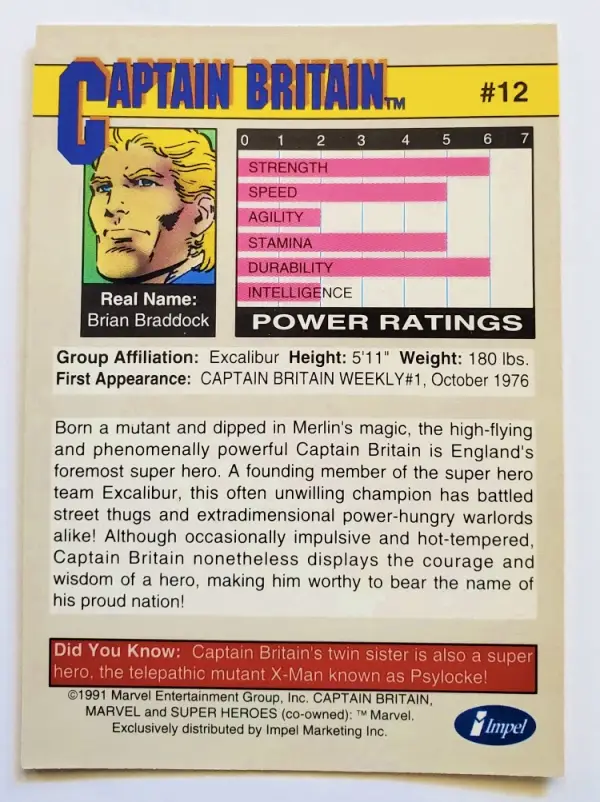 captain-britain-Impel-Marketing-1991-12-back Captain Britain Impel Marketing 1991 #12 Back