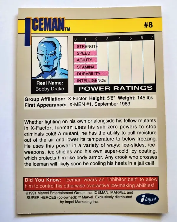 iceman-impel-marking-1991-8-back Iceman Impel Marketing 1991 #8 Back