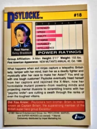 Psylocke Impel Marketing 1991 #18 Back