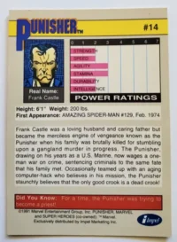 Punisher Impel Marketing 1991 #14 Back