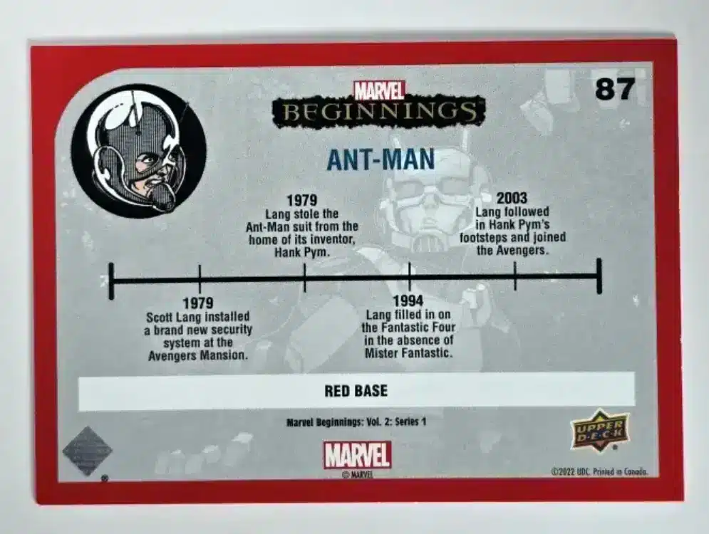 Ant-Man Marvel Beginnings 2022 #87 Red Border Back