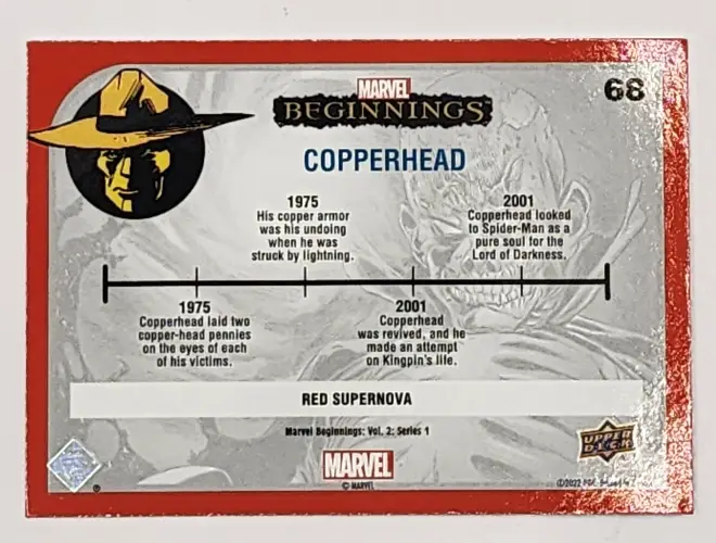 copperhead-beginnings-upper-deck-2022-66-red-border-back Copperhead Marvel Beginnings 2022 #66 Red Border back